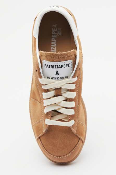 SKIN Sneakers &apos;93 in suede, Beige, Patrizia Pepe