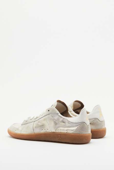 SKIN Sneakers &apos;93 in laminated nappa leather, Gold, Patrizia Pepe