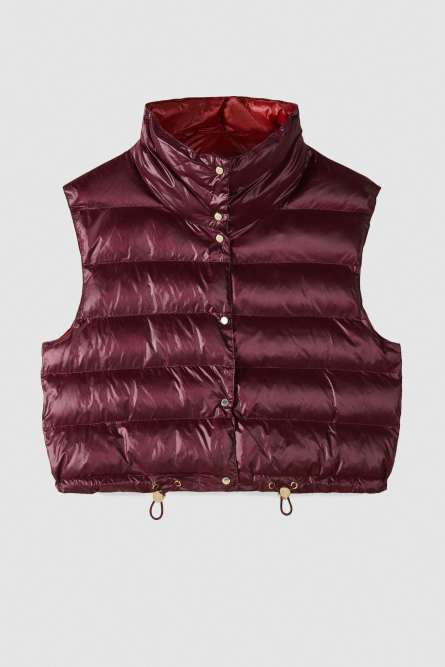 Short sleeveless reversible puffer jacket, Red, Patrizia Pepe