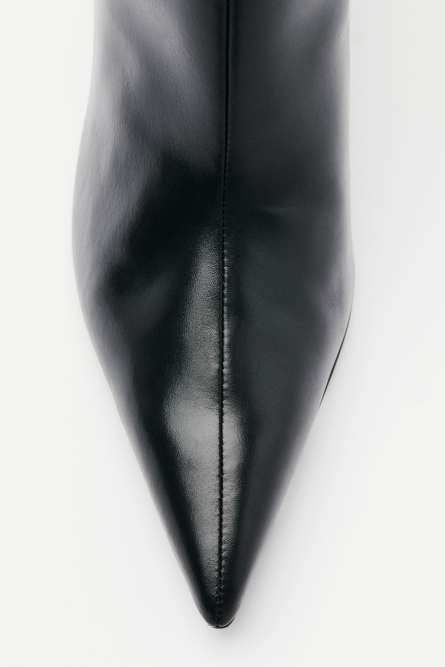 Stivali Minimal Shape in pelle, Nero, Patrizia Pepe