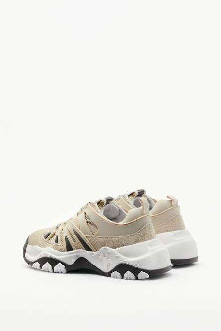Leather running sneakers, Beige, Patrizia Pepe