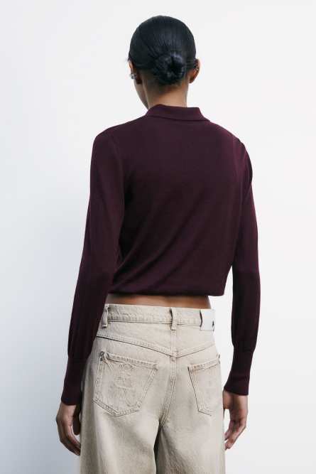 Wool cardigan with inner top, Bordeaux, Patrizia Pepe