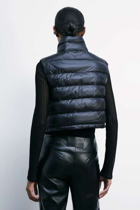 Short sleeveless reversible puffer jacket, Black, Patrizia Pepe