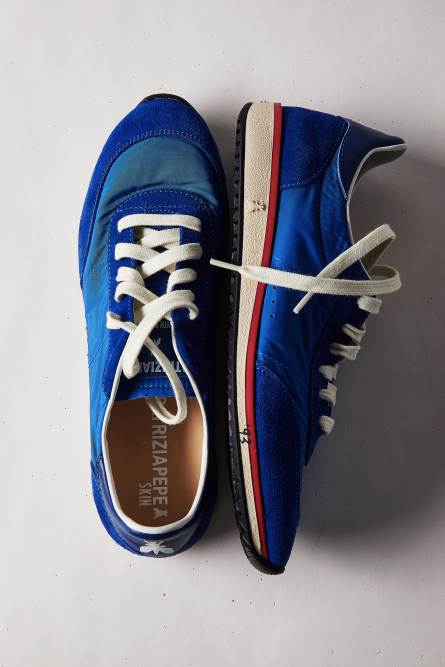 Running SKIN Sneakers &quot;Born in &apos;93&quot; in nylon, Blue, Patrizia Pepe