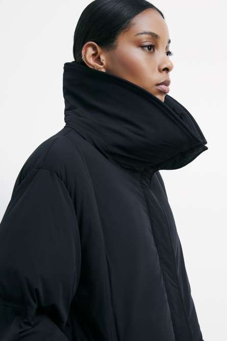 Down jacket with soft collar, Black, Patrizia Pepe