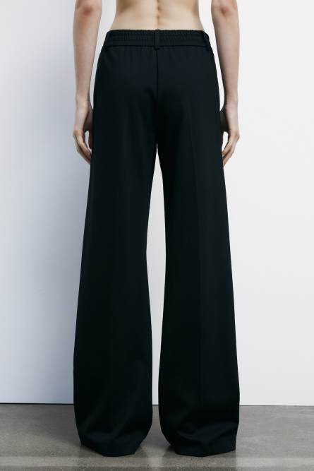 Low-waisted palazzo pants, Black, Patrizia Pepe