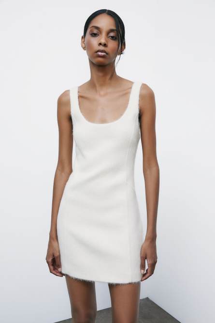 Мини-платье из мягкой смесовой шерсти, Белый, Patrizia Pepe