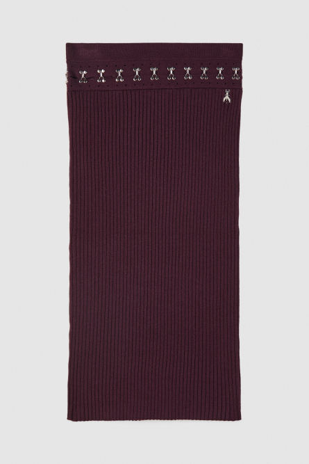 Knit midi glam rock skirt, Bordeaux, Patrizia Pepe