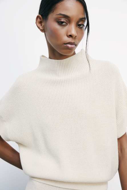 &quot;ESSENTIAL&quot; knit sleeveless top, White, Patrizia Pepe