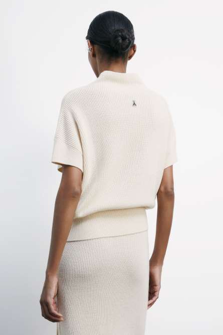 &quot;ESSENTIAL&quot; knit sleeveless top, White, Patrizia Pepe