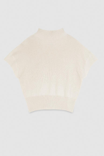 &quot;ESSENTIAL&quot; knit sleeveless top, White, Patrizia Pepe