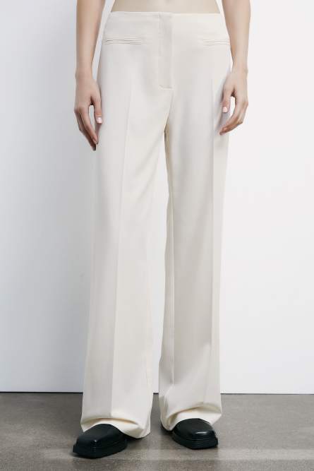 &quot;ESSENTIAL&quot; fluid pants, White, Patrizia Pepe
