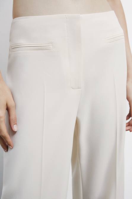 &quot;ESSENTIAL&quot; fluid pants, White, Patrizia Pepe