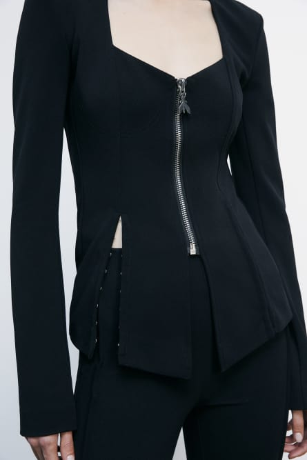 Blazer corset ajusté, Noir, Patrizia Pepe
