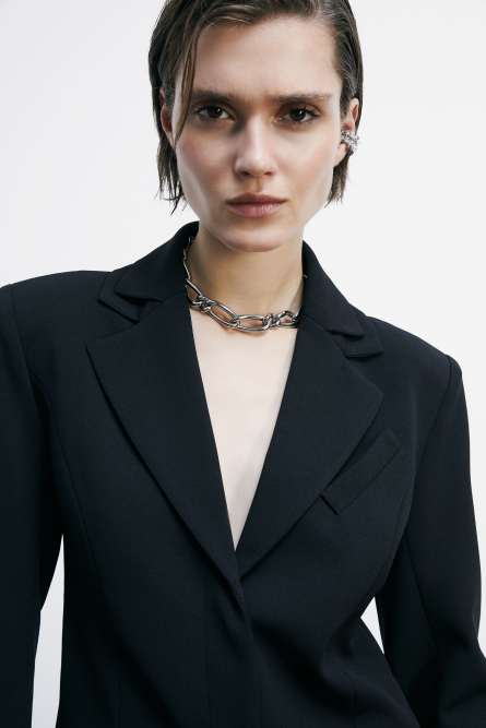 Blazer with double collar, Black, Patrizia Pepe