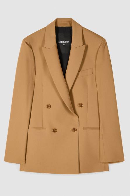 Blazer oversize à double boutonnage « ESSENTIAL », Beige, Patrizia Pepe