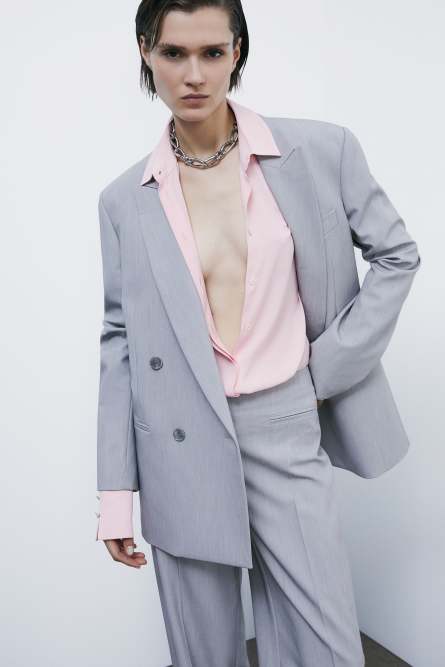 &quot;ESSENTIAL&quot; fluid viscose shirt, Pink, Patrizia Pepe