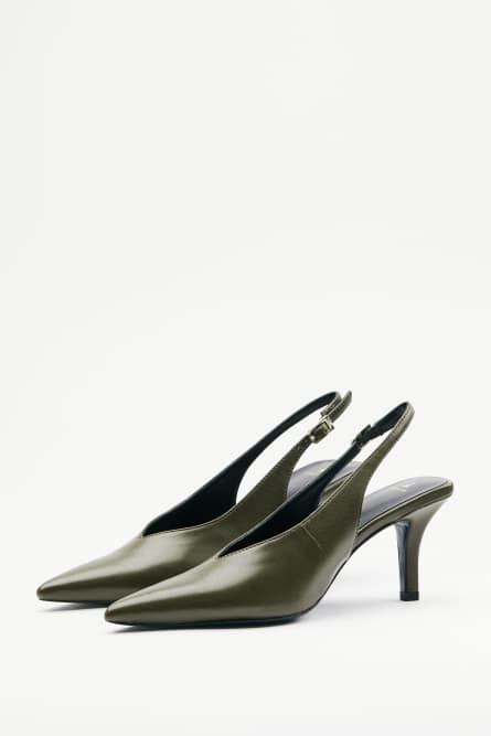 Туфли slingback Minimal Shape, Зеленый, Patrizia Pepe