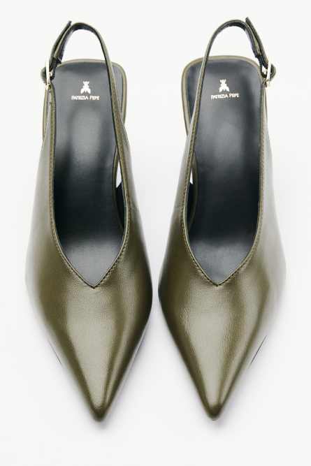 Туфли slingback Minimal Shape, Зеленый, Patrizia Pepe