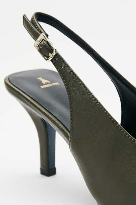Туфли slingback Minimal Shape, Зеленый, Patrizia Pepe