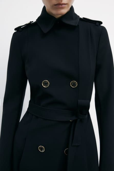 Trench, Black, Patrizia Pepe