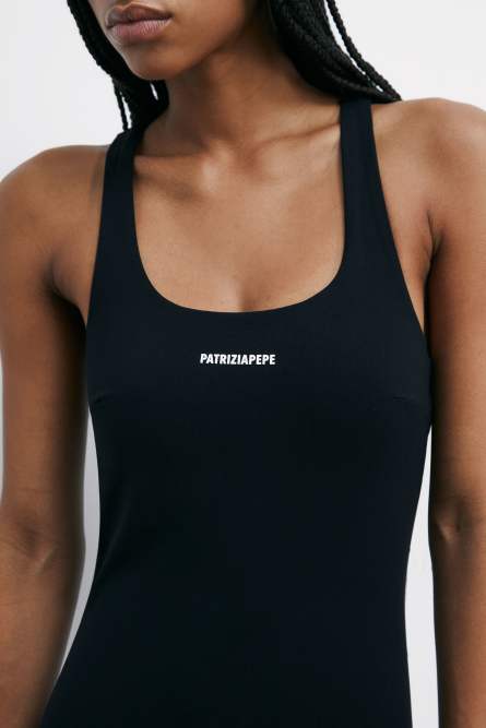 Slim jumpsuit in jersey, Black, Patrizia Pepe