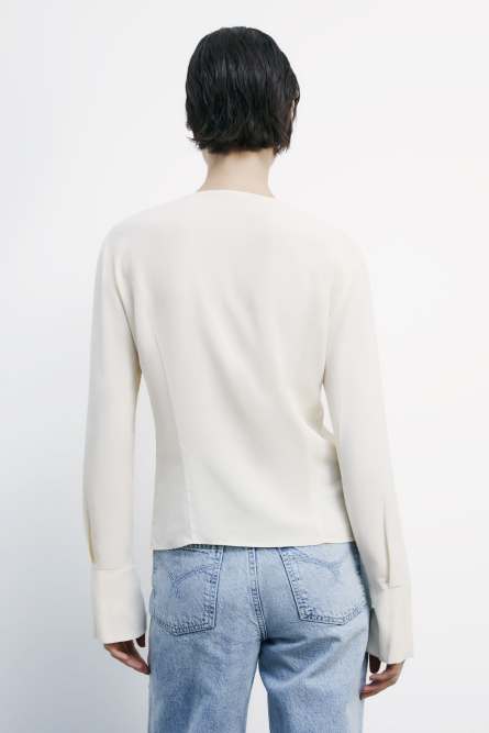 Fließende Bluse „ESSENTIAL” aus Viskose, Weiß, Patrizia Pepe