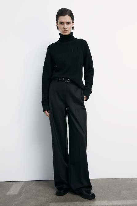 Suéter tejido de cuello alto &quot;ESSENTIAL&quot;, Negro