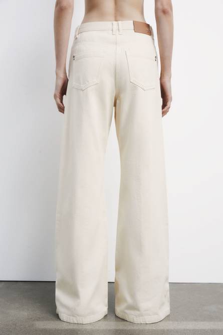 Wide jeans with zippers, White, Patrizia Pepe
