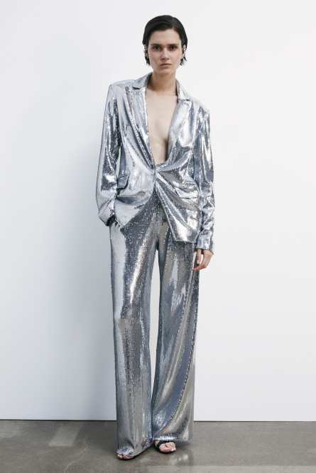 Blazer entièrement pailleté, Argent, Patrizia Pepe