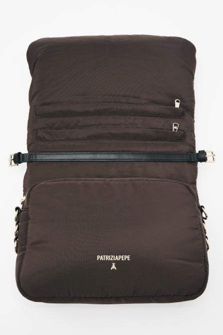 Sky Pillow Duo nylon bag, Brown, Patrizia Pepe