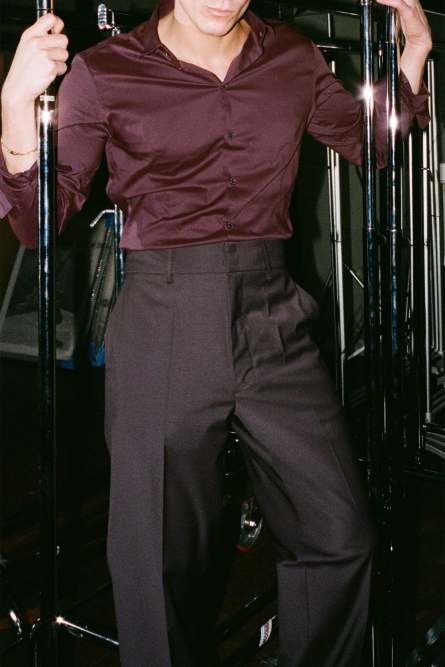 &quot;ESSENTIAL&quot; slim fit poplin shirt, Brown, Patrizia Pepe