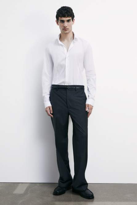&quot;ESSENTIAL&quot; slim fit poplin shirt, White, Patrizia Pepe