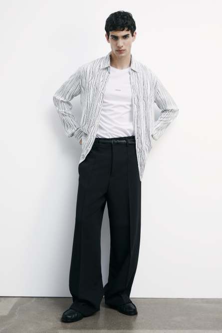 Flowing shirt with graphic viscose print, White, Patrizia Pepe