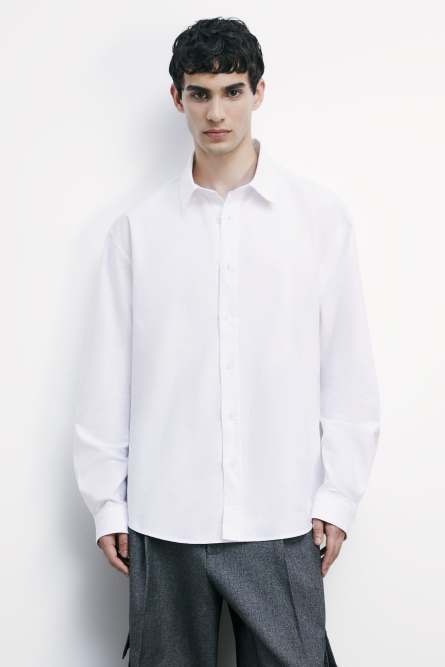 SOUL oversized cotton shirt, White, Patrizia Pepe