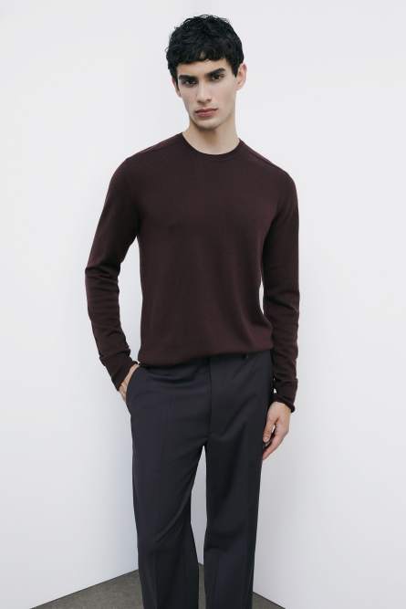 Wool crew neck sweater, Brown, Patrizia Pepe