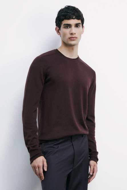 Wool crew neck sweater, Brown, Patrizia Pepe