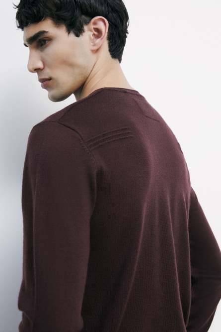 Wool crew neck sweater, Brown, Patrizia Pepe