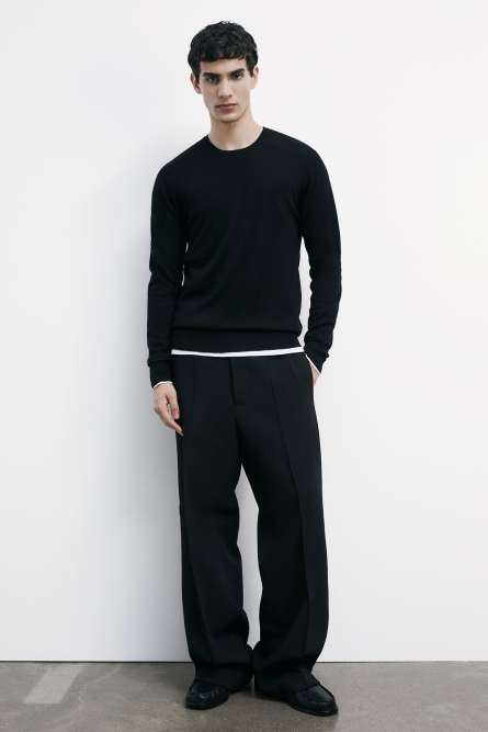 Wool crew neck sweater, Black, Patrizia Pepe