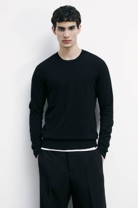 Wool crew neck sweater, Black, Patrizia Pepe