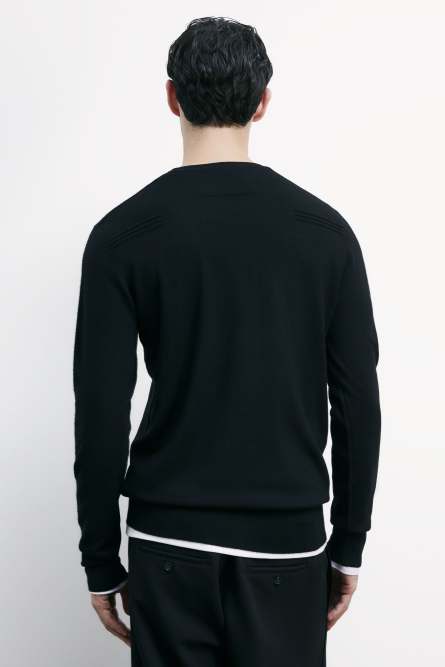 Wool crew neck sweater, Black, Patrizia Pepe