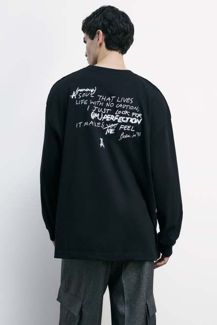 Cotton (IM)PERFECTION sweatshirt, Black, Patrizia Pepe