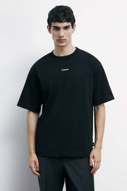 Oversized cotton t-shirt, Black, Patrizia Pepe