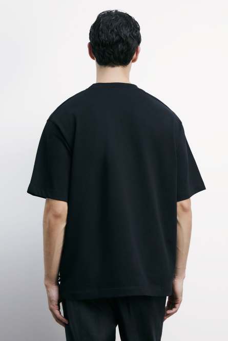 Oversized cotton t-shirt, Black, Patrizia Pepe