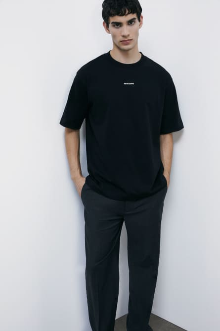 Oversized cotton t-shirt, Black, Patrizia Pepe