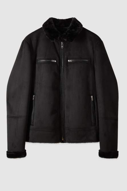 Padded jacket with soft collar, Black, Patrizia Pepe