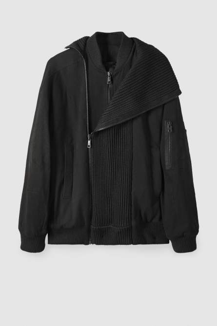 Bomber jacket over with double closure, Black, Patrizia Pepe