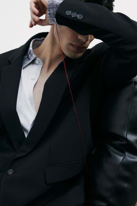 (IM)PERFECTION single-breasted reversible jacket in technical fabric, Black, Patrizia Pepe