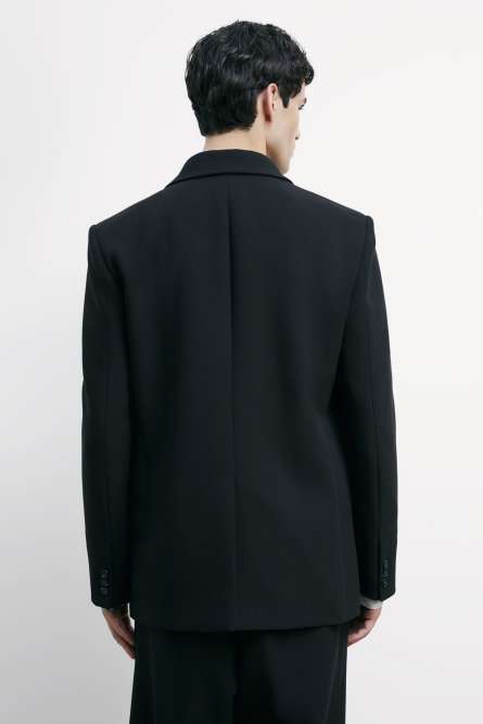 (IM)PERFECTION single-breasted reversible jacket in technical fabric, Black, Patrizia Pepe
