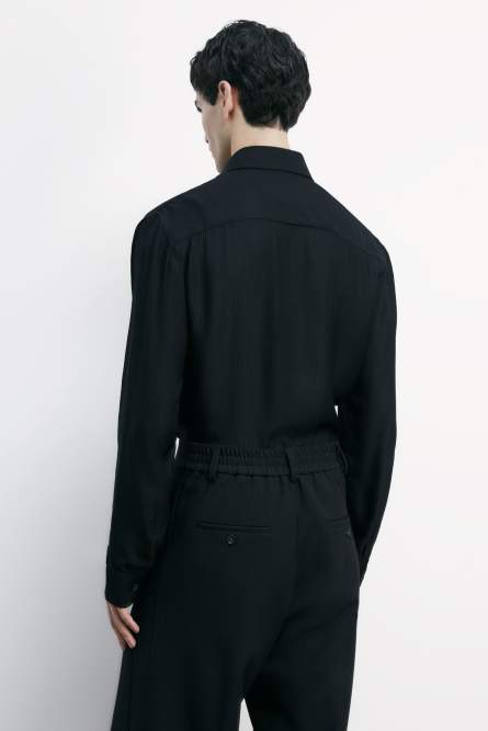Black fluid twill shirt | Patrizia Pepe
